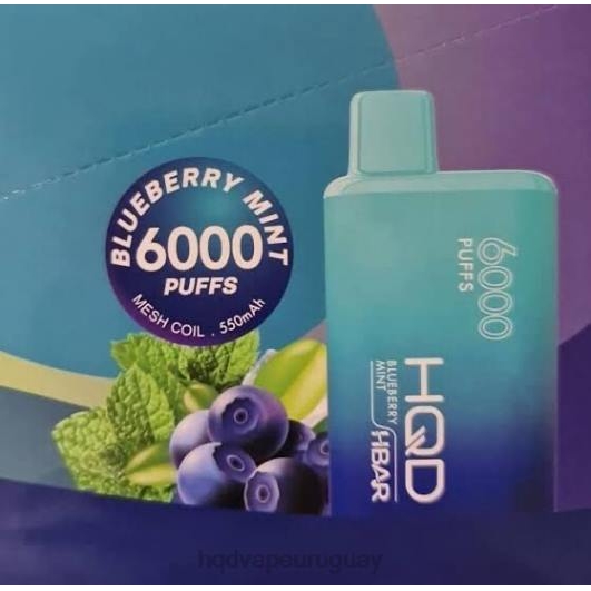 HQD HBAR 6000 bocanadas | HQD Vape Uruguay 868F51 menta de arándanos